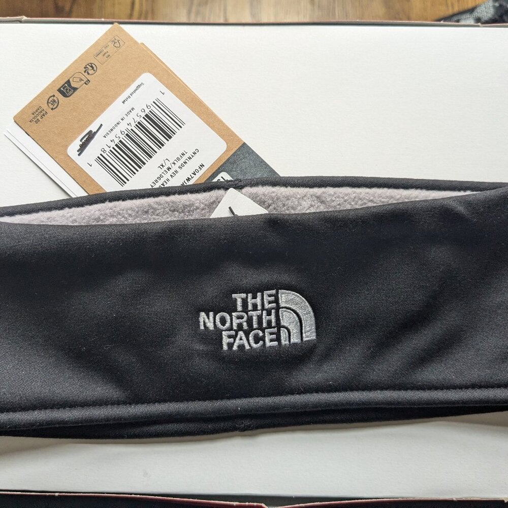 The North Face Canyonlands Reversible Headband black/gray New w/ tags size L/XL